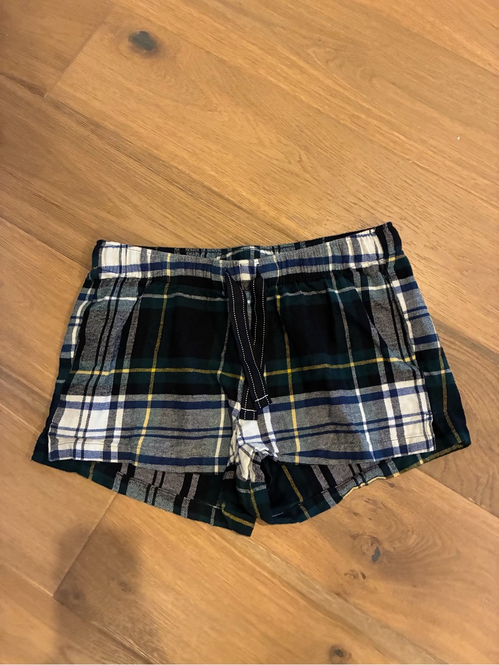Old Navy Plaid Pajama Shorts in Navy, Green, White, Yellow